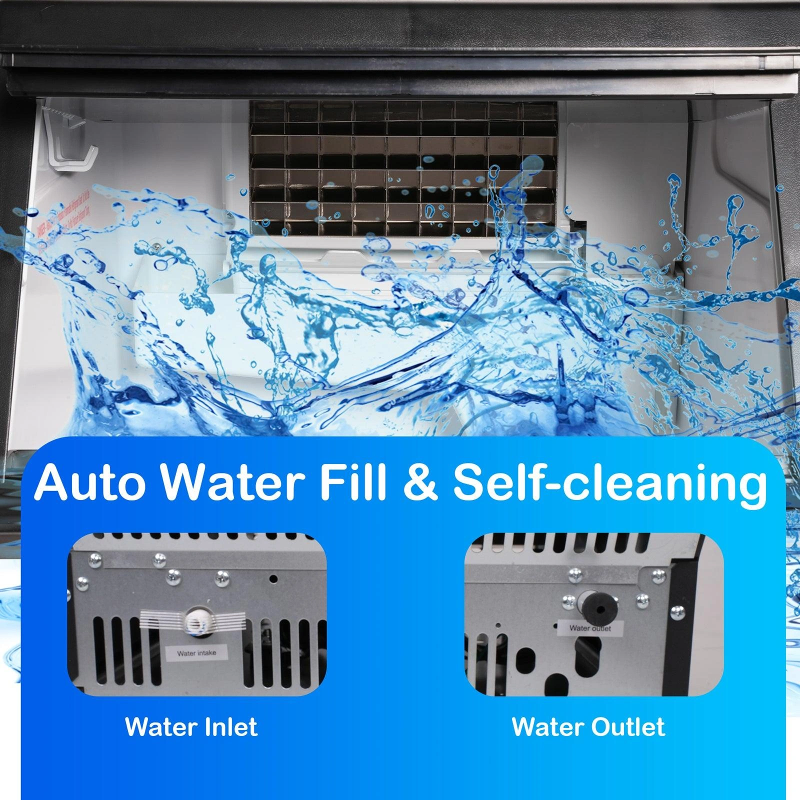 Chill Out: Stainless Steel Ice Maker - 100lbs/24H - Effortless Refreshment!