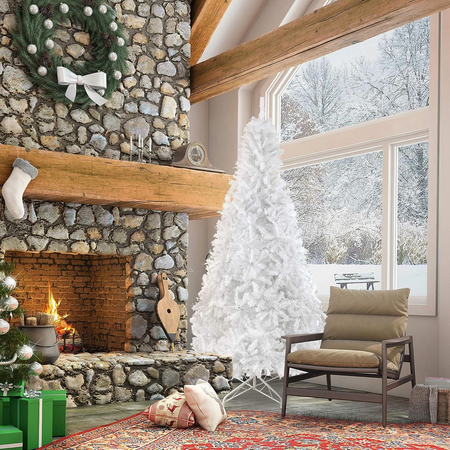 Fluffy 10ft White Christmas Tree – Stunning Holiday Decor for Your Home!